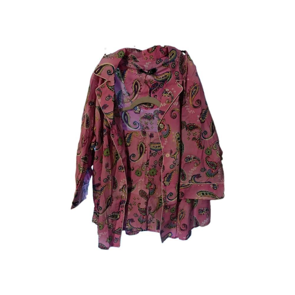 LAUREN RALPH LAUREN Paisley Floral Pink Pajamas Lounge Set Size XL NWT